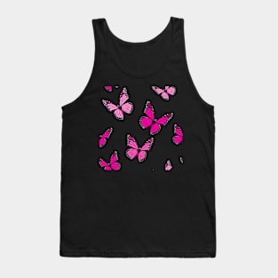 Pink Butterfly Pattern Tank Top